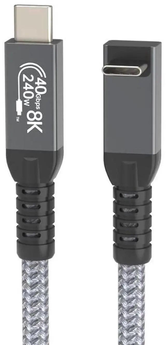 Main image of 40Gbps USB4 Right-Angle Cable, 240W PD Fast Charging Cord, Compatible with Thunderbolt 4/3, 8K Video Output, Right Angle Type-C to Type-C Cable for Laptop, eGPU, Monitor, Docking Station, External SSD