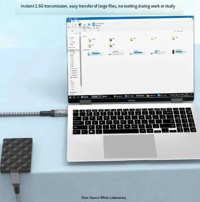 Alt view image 3 of 4 - 40Gbps USB4 Right-Angle Cable, 240W PD Fast Charging Cord, Compatible with Thunderbolt 4/3, 8K Video Output, Right Angle Type-C to Type-C Cable for Laptop, eGPU, Monitor, Docking Station, External SSD