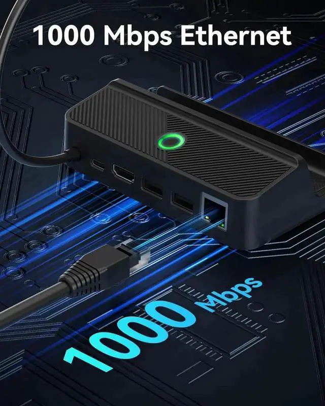Alt view image 4 of 6 - 5-in-1 Steam Deck Dock with LED Indicator, Gigabit Ethernet, HDMI 2.0, Dual USB-A Ports, 100W Full Speed PD Charging Port, Portable Steam Deck Docking Station, Steam Deck Game Console Accessory