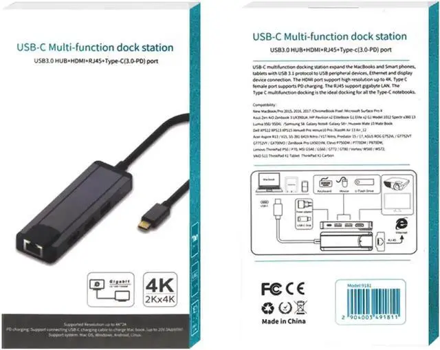 Alt view image 2 of 5 - 5-in-1 USB C Multiport Hub, Type C Docking Station with 4K HDMI, Dual USB 3.0 Ports & PD Charging, Portable USB-C Adapter Compatible with MacBook Pro, Thunderbolt 3 Laptops and Other Type-C Devices