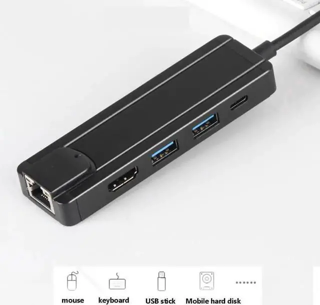 Alt view image 5 of 5 - 5-in-1 USB C Multiport Hub, Type C Docking Station with 4K HDMI, Dual USB 3.0 Ports & PD Charging, Portable USB-C Adapter Compatible with MacBook Pro, Thunderbolt 3 Laptops and Other Type-C Devices