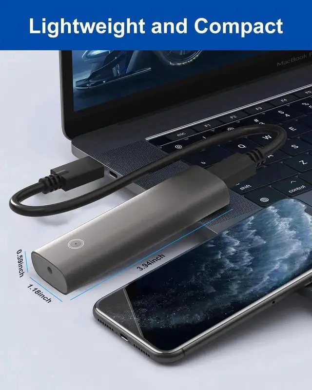 Alt view image 4 of 7 - 4-Port USB-C to USB-A Hub, Aluminum Housing, USB 3.2 Gen 2 10Gbps SuperSpeed Data Transfer Multiport Adapter, Portable USB Type-C Hub for MacBook, Windows Laptop, PC, iPhone 15, 16 Pro Max and USB-C D