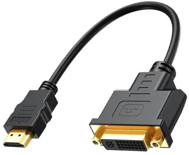 Main image of HDMI to DVI-D 24+1 Adapter Cable, Bi-Directional Transmission, Supports 1080P@60Hz Full HD, Plug and Play Video Cord for PC, Laptop, Raspberry Pi, Xbox, PS4 Connecting to Monitor, HDTV and Display Scr
