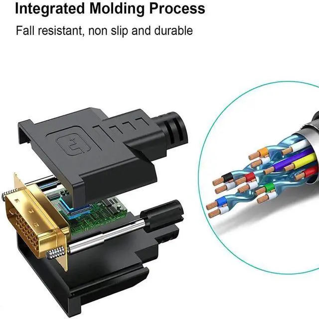 Alt view image 3 of 6 - HDMI to DVI-D 24+1 Adapter Cable, Bi-Directional Transmission, Supports 1080P@60Hz Full HD, Plug and Play Video Cord for PC, Laptop, Raspberry Pi, Xbox, PS4 Connecting to Monitor, HDTV and Display Scr