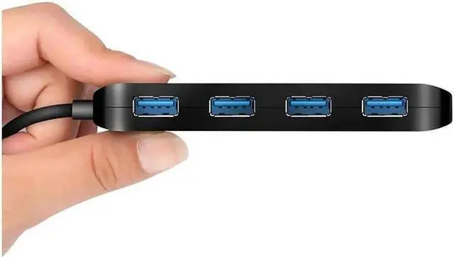 Alt view image 2 of 5 - 4-Port USB 3.0 Hub Splitter, Ultra Slim USB Data Extender Multiport Adapter with Independent Power Switches and LED Indicators, Plug and Play USB Hub for PC, Laptop, Desktop, Notebook and USB Peripher
