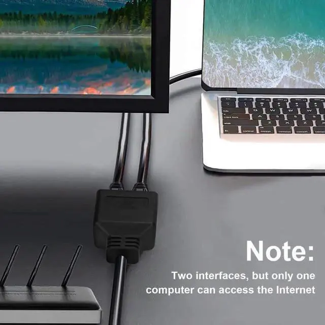 Alt view image 3 of 6 - RJ45 Ethernet Splitter 1 Male to 3 Female, 1000Mbps Passive LAN Network Adapter, Compatible with Cat7 Cat8 Ethernet Cable