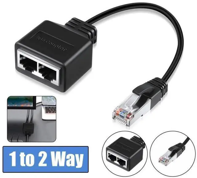 Alt view image 5 of 6 - RJ45 Ethernet Splitter 1 Male to 3 Female, 1000Mbps Passive LAN Network Adapter, Compatible with Cat7 Cat8 Ethernet Cable