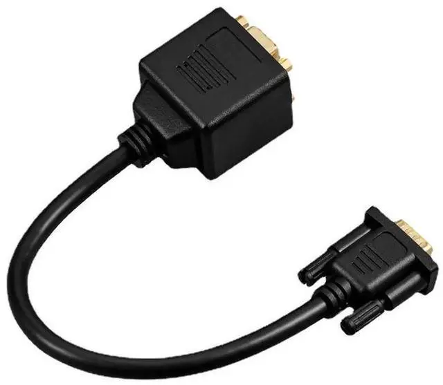 Alt view image 3 of 3 - VGA Splitter Cable 1 Male to 2 Female, 1080P VGA Y Splitter Cord, Connect PC Laptop to Dual Monitors, Projectors and Displays