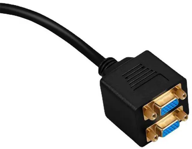 Alt view image 2 of 3 - VGA Splitter Cable 1 Male to 2 Female, 1080P VGA Y Splitter Cord, Connect PC Laptop to Dual Monitors, Projectors and Displays