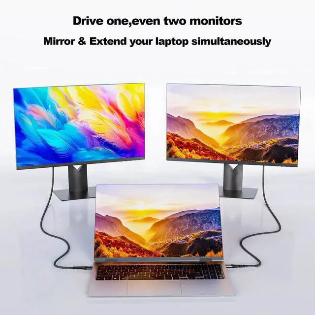 Alt view image 3 of 4 - 1m USB-C to VGA Cable, 1080P@60Hz Type-C 3.1 Video Cord, Connect Laptop Phone Tablet to Monitor, Projector and HDTV
