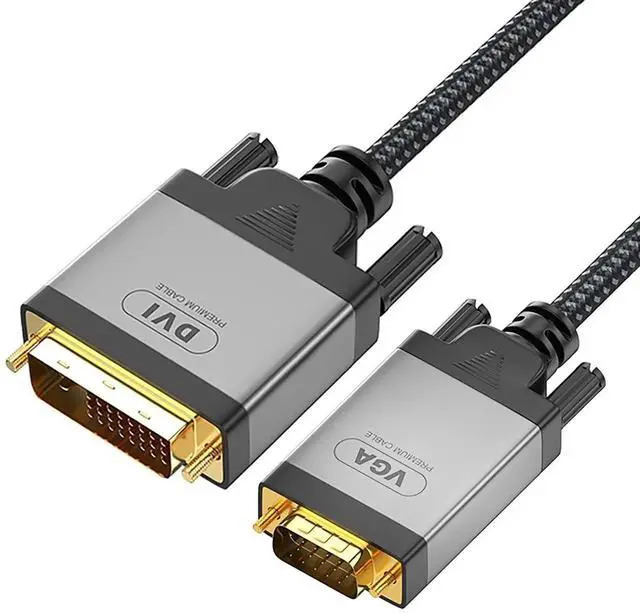 Main image of 24+1 DVI-D to VGA Adapter Cable, 1080P Full HD Gold-Plated Connector, DVI to VGA Video Cord for PC, Laptop, Monitor and Projector