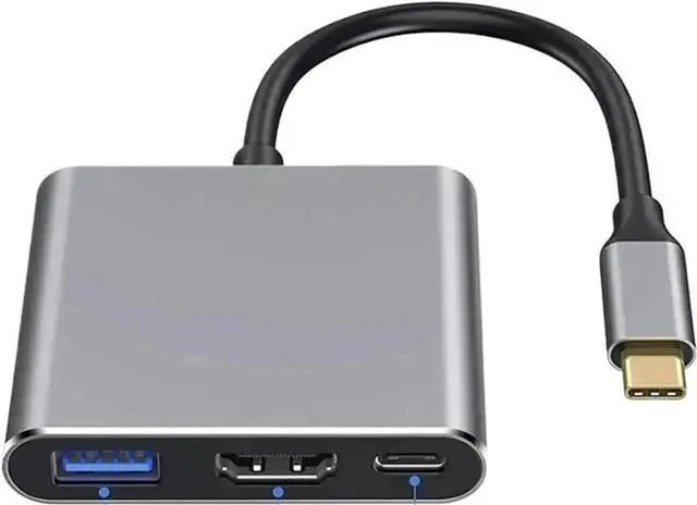 Alt view image 4 of 4 - 3 in 1 Portable Square USB C Hub, Type C to 4K HDMI + USB 3.0 + USB-C PD Adapter, Compatible with Samsung S10 Dex Mode, TV and Projector