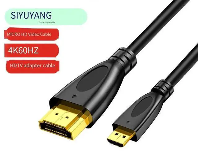 Main image of 2m Micro HDMI to HDMI Cable, 4K High Definition Gold-Plated Cord, Connect Camera, Smartphone, Tablet, Raspberry Pi to TV and Monitor