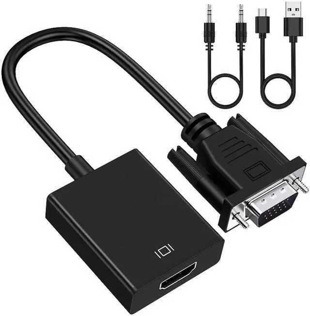 Main image of VGA to HDMI Adapter with Audio, 1080P Full HD USB Powered Converter, Connect PC Laptop to HDTV, Monitor and Projector