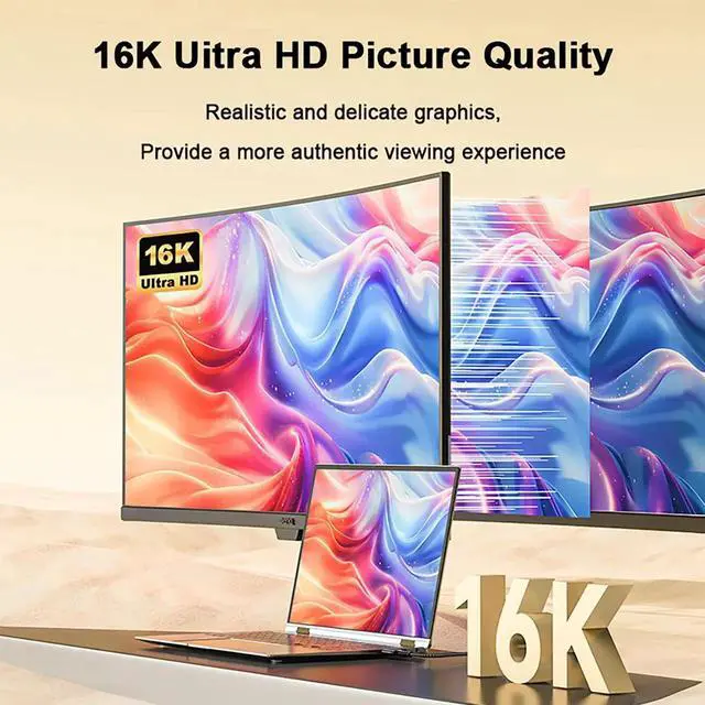 Alt view image 3 of 4 - Micro HDMI to HDMI 2.1 Cable, Support 16K@60Hz, 8K@120Hz, 4K@240Hz High Speed Video Cord for Camera, Camcorder, Tablet, Raspberry Pi, TV and Monitor