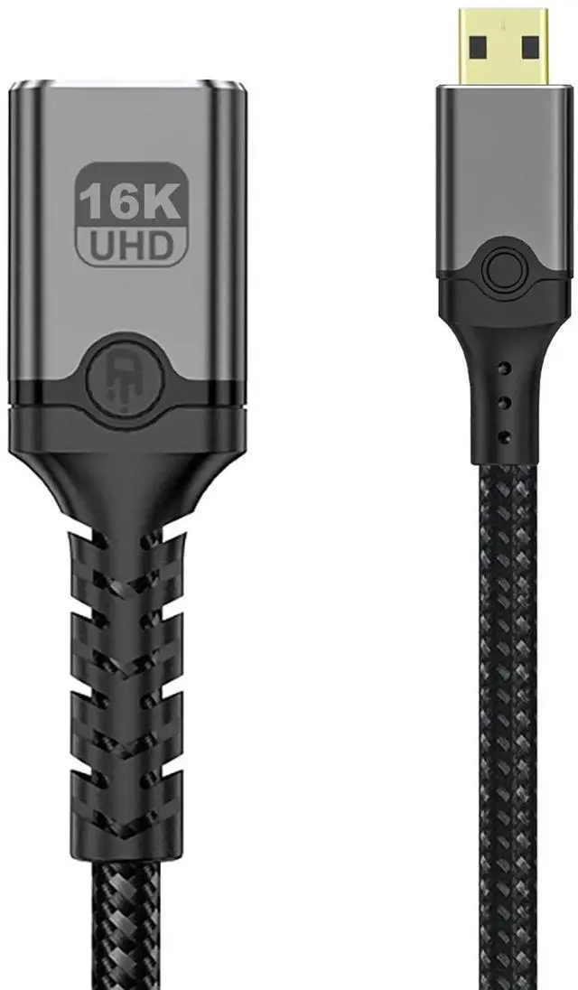 Alt view image 4 of 4 - Micro HDMI to HDMI 2.1 Cable, Support 16K@60Hz, 8K@120Hz, 4K@240Hz High Speed Video Cord for Camera, Camcorder, Tablet, Raspberry Pi, TV and Monitor