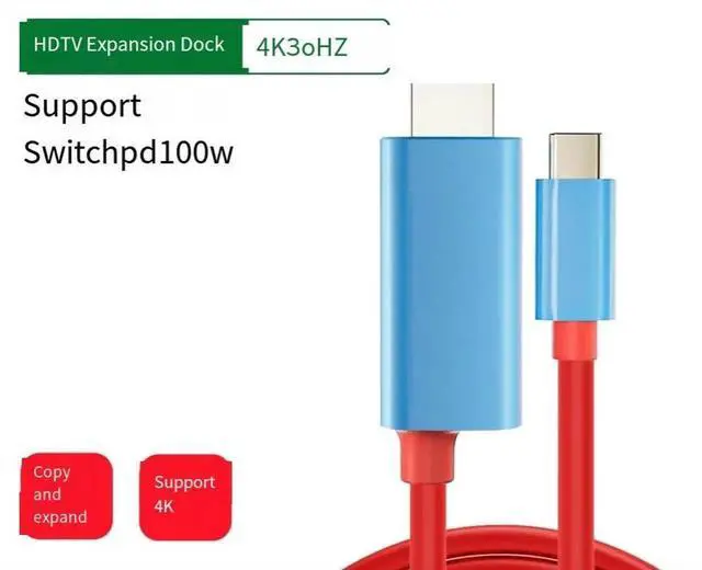 Main image of USB-C to HDMI Portable Adapter with 100W PD Charging, 4K@60Hz Output, Compatible with Switch, Switch 2, Laptop, Tablet & Smartphone