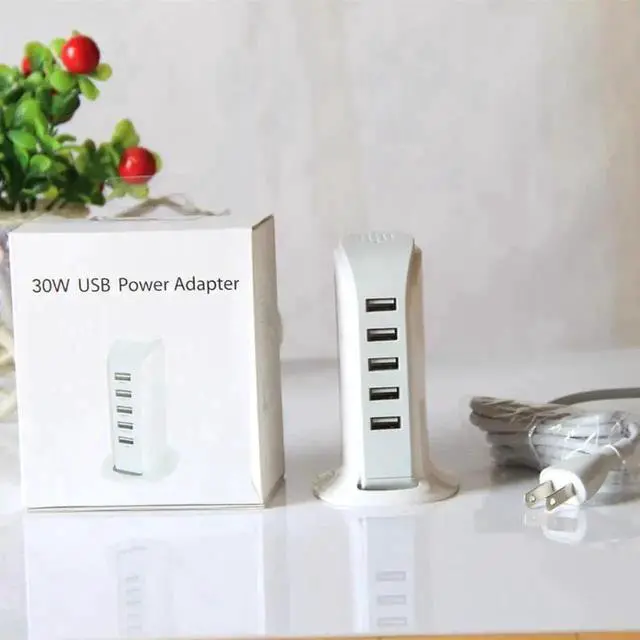 Alt view image 2 of 5 - 5-Port USB 3.0 Power Strip, Multi USB Fast Charging Adapter, EU/UK/US/AU Plug Available for iPhone, Smartphones