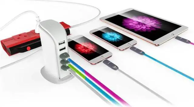 Alt view image 3 of 5 - 5-Port USB 3.0 Power Strip, Multi USB Fast Charging Adapter, EU/UK/US/AU Plug Available for iPhone, Smartphones
