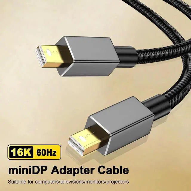 Alt view image 6 of 7 - Mini DisplayPort to Mini DisplayPort Cable, Supports 16K@60Hz, 8K@120Hz, 4K@240Hz & HDR, Compatible with MacBook, Laptop, Monitor & Projector