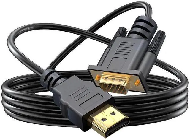 Main image of HDMI to VGA Cable 1.8m (6ft), Supports 1080P Full HD, Gold-Plated Connectors, Plug and Play Video Cord, Connect HDMI Laptop, PC, DVD Player to VGA Monitor, Projector and HDTV