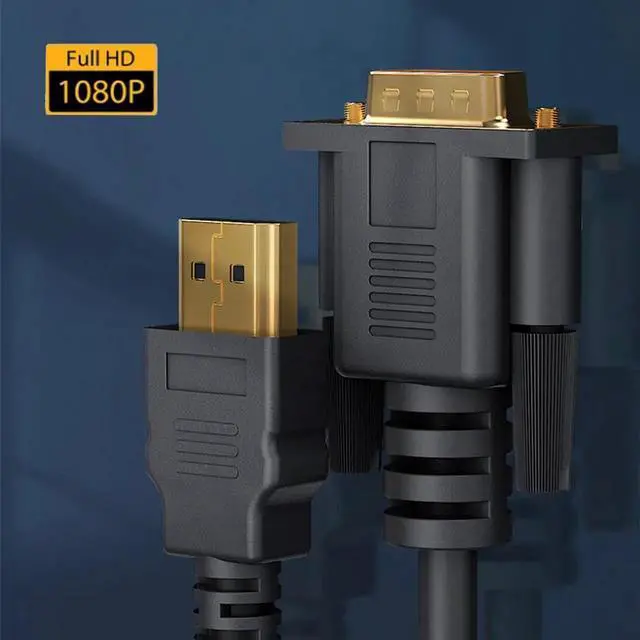 Alt view image 2 of 4 - HDMI to VGA Cable 1.8m (6ft), Supports 1080P Full HD, Gold-Plated Connectors, Plug and Play Video Cord, Connect HDMI Laptop, PC, DVD Player to VGA Monitor, Projector and HDTV