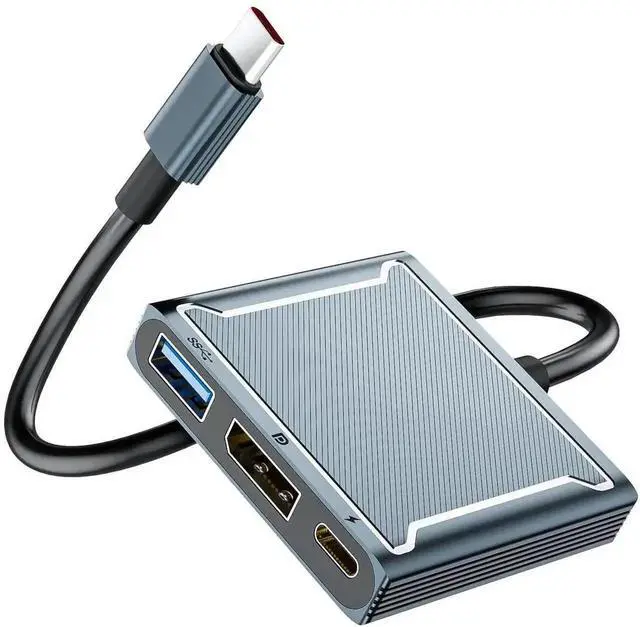 Main image of BolAAzuL 3-in-1 USB C to DisplayPort Multiport Adapter Dock, Type C Hub with DP 1.4, USB 2.0 & 100W PD Charging Port, Supports 8K@60Hz DP Alt Mode for MacBook Pro, iPad Pro and External Monitor