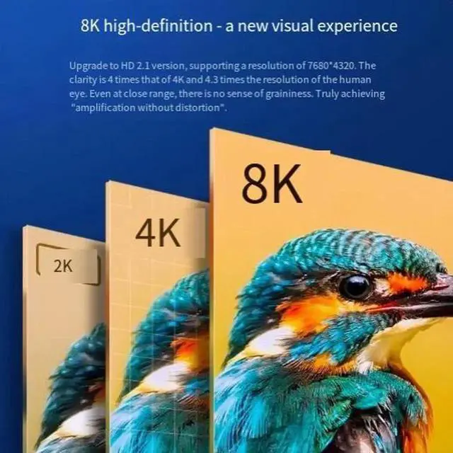 Alt view image 3 of 4 - HDMI 2.1 Extension Cable 1m (3.3ft), Male to Female Braided HDMI Extender Cord, Supports 8K@60Hz, 4K@144Hz High Refresh Rate Video Transmission, Compatible with TV, Monitor, Projector and Game Console