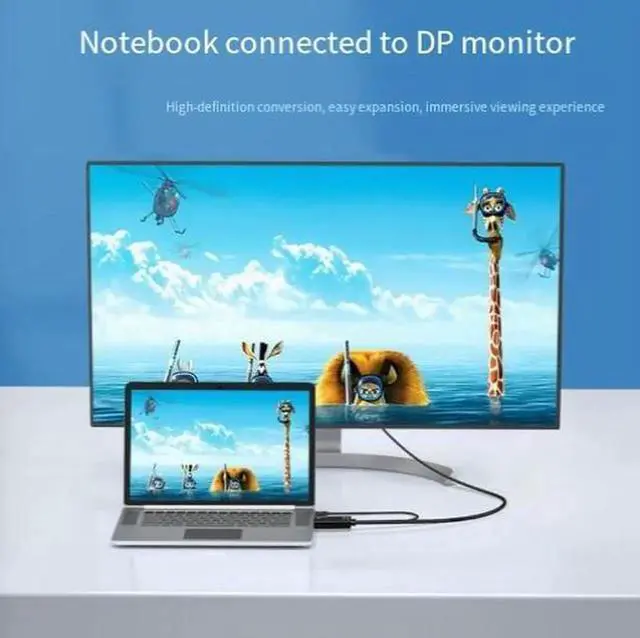 Alt view image 3 of 4 - Active HDMI to DisplayPort Adapter Cable 4K@60Hz, USB Powered HDMI to DP Converter for Laptop PC Game Console to DP Monitor