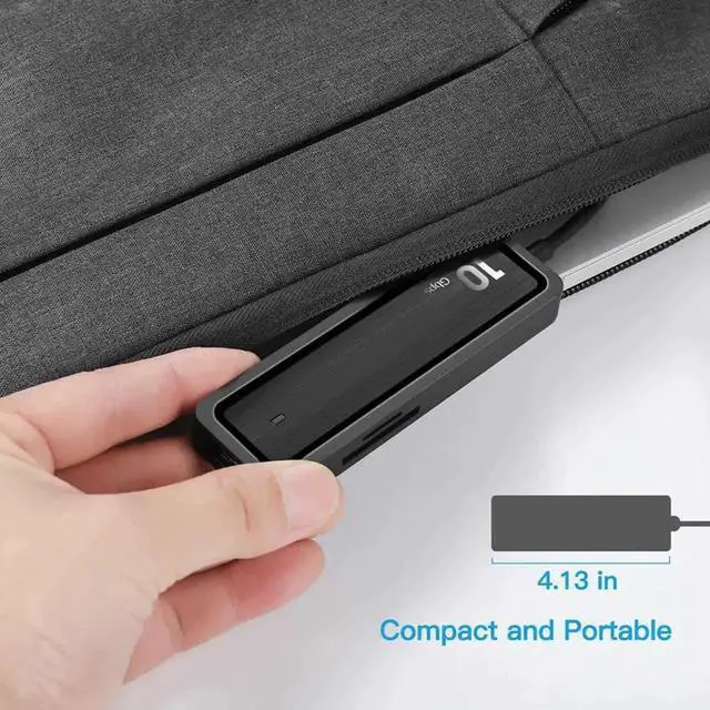 Alt view image 3 of 7 - 6-in-1 USB C Hub, 4-Port USB 3.1 Gen 2 Splitter 10Gbps SuperSpeed with SD/TF Card Reader, 20CM Cable Multiport Adapter Compatible with MacBook, PC, Flash Drives