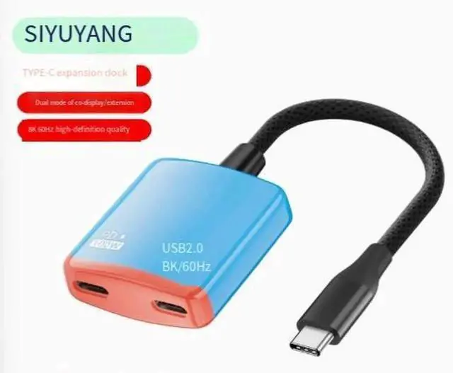Main image of USB-C to USB-C AR Glasses Hub Adapter, Support 8K@60Hz Video Output & PD Fast Charging, Multiport Adapter for AR Glasses, Portable Monitor, Steam Deck, Switch, iPad and Phones