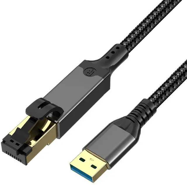 Alt view image 3 of 6 - 1m USB 3.0 to Gigabit Ethernet Adapter, 1000Mbps Nylon Braided Network Dongle with Aluminum Alloy Housing, Compatible with Laptop, PC, Tablet and Smartphone
