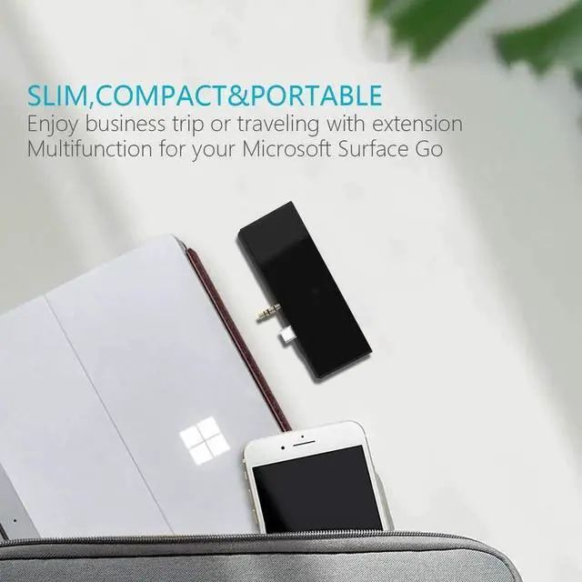 Alt view image 3 of 7 - 6-in-1 USB C Docking Station for Surface Go, Multiport USB Hub Adapter Dongle with 3×USB 3.0, 3.5mm Audio Jack, SD & TF Card Reader