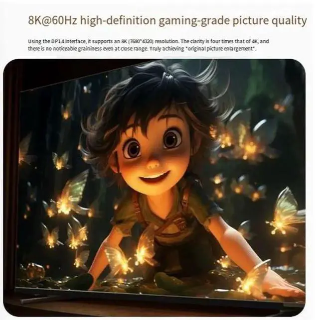 Alt view image 3 of 4 - USB-C to DisplayPort 1.4 Cable, Bi-Directional Transmission, Supports 8K@60Hz, 4K@144Hz/240Hz, Thunderbolt 3/4 Compatible Cord for Laptop, Smartphone, MacBook Connect to Monitor, Gaming Display & Proj
