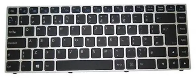Main image of UK Layout Backlit Laptop Replacement Keyboard for Clevo P640, OEM Part MP-13C26GBJ4303 6-80-P6400-190-1, Standard UK QWERTY Internal Notebook Keyboard Repair Spare Part
