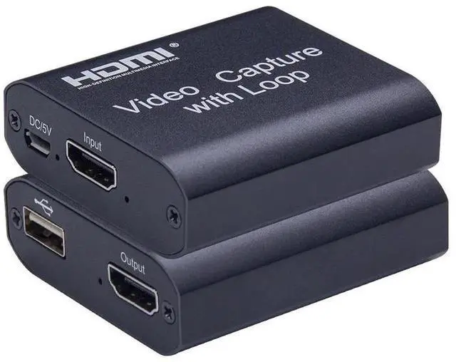 Main image of USB 2.0 HDMI Video Capture Card with HDMI Loop-Out, Supports 1080P Recording, Driver-Free Plug & Play, Audio Video Grabber for Game Streaming, Video Recording, Live Broadcast, Online Meeting & Confere