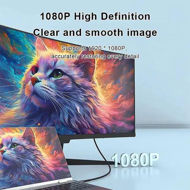 Alt view image 2 of 6 - DisplayPort to VGA Cable Supports 1080P Full HD, Gold-Plated Connectors, Plug and Play DP to VGA Video Cord, Compatible with Laptops, Desktop PCs, Thunderbolt Adapters Connect to Monitors, Projectors
