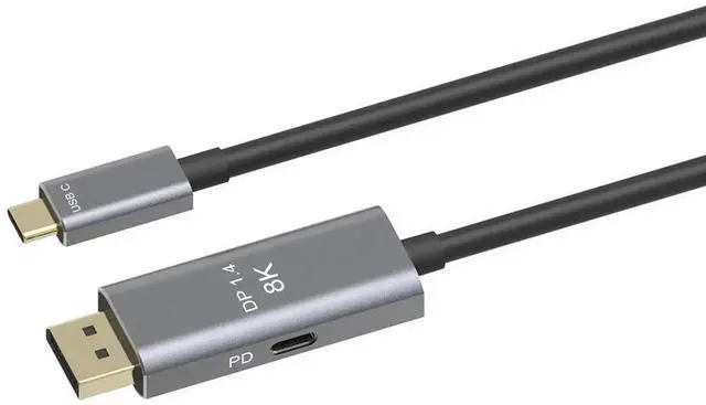 Main image of Fiber Optic USB-C to DisplayPort Cable with PD Charging, Supports 8K@60Hz Video, Gold-Plated Connectors, Type-C DP Video Charging Cord Compatible with Laptops, MacBook, Gaming Monitors and Projectors