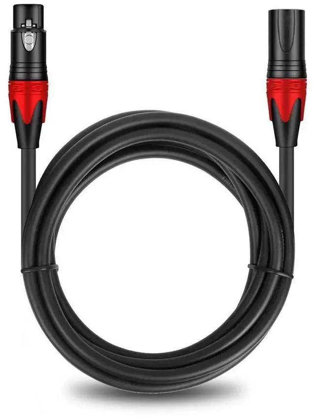 Main image of 3-Pin XLR Male to Female Balanced Microphone Cable, OFC Conductors, Triple Shielding, Gold-Plated Connectors for Mixer, Speaker, Studio & Live Sound