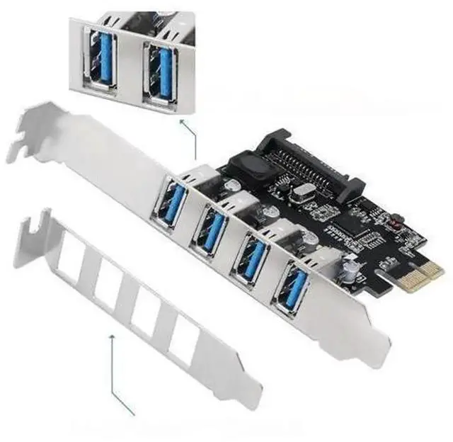 Main image of 4 Ports USB 3.0 PCI Express Expansion Card, PCI-E USB 3.0 Controller Hub with 8cm Low Profile Bracket for Desktop PC