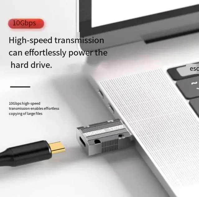 Alt view image 4 of 4 - USB-A to USB-C Adapter, 120W PD 6A Fast Charging, 10Gbps Data Transfer, Aluminum Alloy Converter for Laptop Phone Tablet Charger