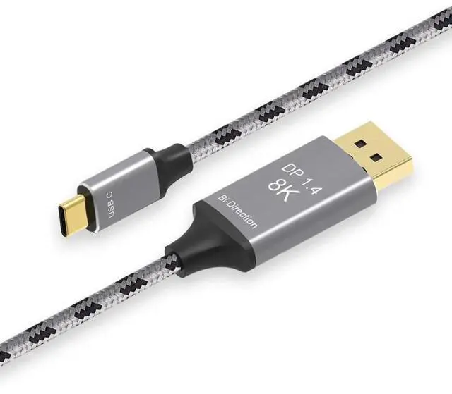 Main image of USB-C to DisplayPort 1.4 Cable, 8K@60Hz Bi-Directional Transmission, Type-C to DP Cord for Laptop, MacBook, Phone, Tablet to Monitor & Projector
