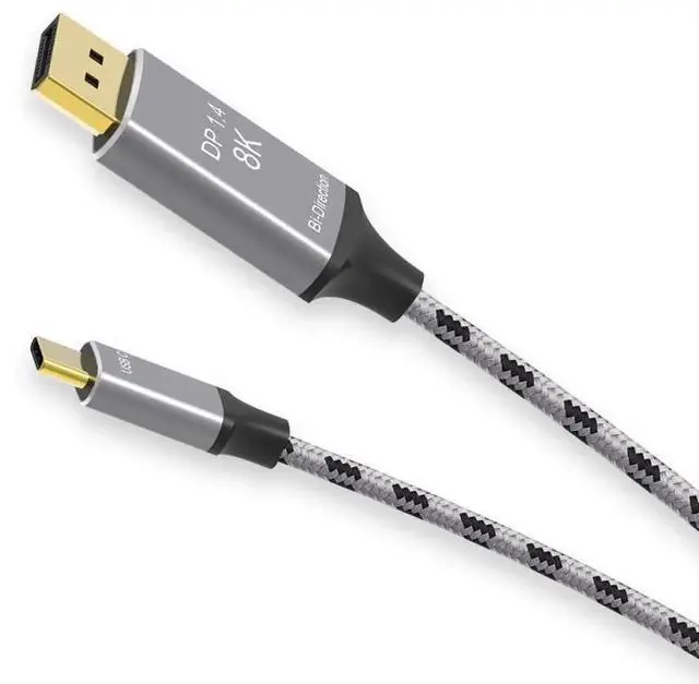 Alt view image 3 of 4 - USB-C to DisplayPort 1.4 Cable, 8K@60Hz Bi-Directional Transmission, Type-C to DP Cord for Laptop, MacBook, Phone, Tablet to Monitor & Projector