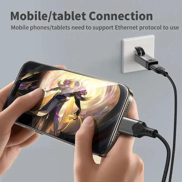 Alt view image 3 of 7 - USB Type-C to Gigabit Ethernet Adapter, 1000Mbps USB 3.0 Network Dongle, Plug and Play, for Laptop PC Tablet Smartphone with Ethernet Protocol Support