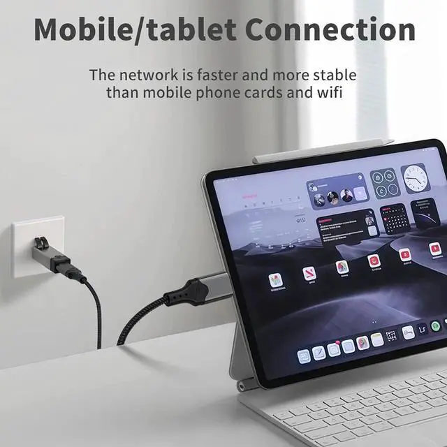 Alt view image 4 of 7 - USB Type-C to Gigabit Ethernet Adapter, 1000Mbps USB 3.0 Network Dongle, Plug and Play, for Laptop PC Tablet Smartphone with Ethernet Protocol Support