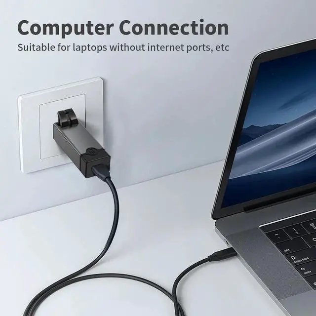 Alt view image 5 of 7 - USB Type-C to Gigabit Ethernet Adapter, 1000Mbps USB 3.0 Network Dongle, Plug and Play, for Laptop PC Tablet Smartphone with Ethernet Protocol Support
