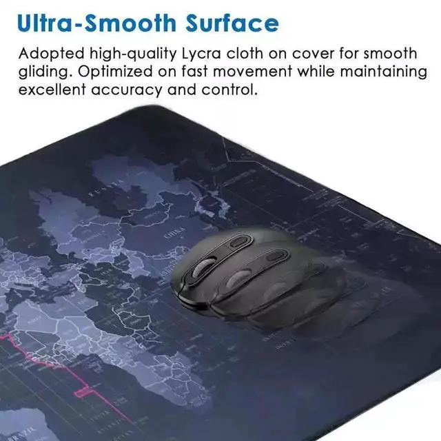 Alt view image 5 of 6 - Large Gaming Mouse pad Computer Gamer Desk Mouse Mat Extended Computer Desk Mouse Mat for Gamers, Non-Slip Rubber Base, Waterproof Surface, Stitched Edges, Perfect for Keyboard & Mouse Setup