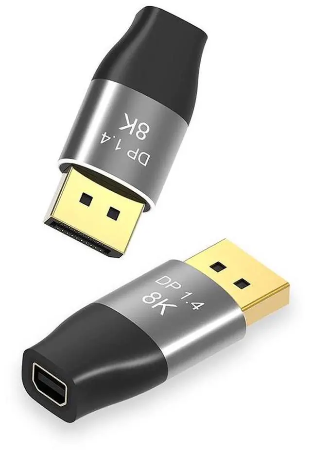 Alt view image 3 of 4 - Mini DisplayPort to DisplayPort Adapter DP 1.4, Bi-Directional Transmission, Supports 8K@60Hz & 4K@144Hz, Mini DP to DP Converter for Laptops, PCs, Monitors and Graphics Cards