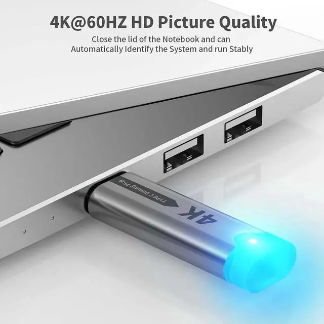 Alt view image 3 of 6 - USB Type-C Virtual Display Adapter 4K@60Hz, EDID Emulator Headless Ghost Display Dongle, Plug & Play Virtual Monitor for Remote Desktop, GPU Mining, Game Hosting and Server Management