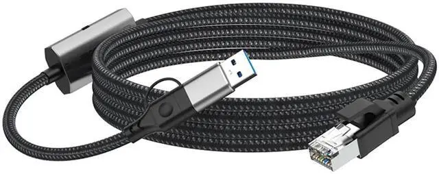 Main image of 2-in-1 USB 3.0 & USB-C Gigabit Ethernet Adapter, 1000Mbps LAN Network Dongle with 100W PD Pass-Through Charging, Wired Network Converter for Laptops, PCs, Tablets and Smartphones